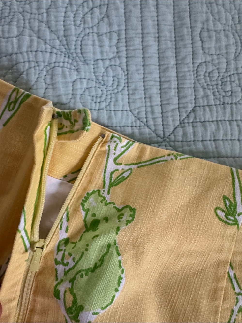 Lilly Pulitzer Yellow Green Koala Print Cotton Skirt - Picture 5 of 8